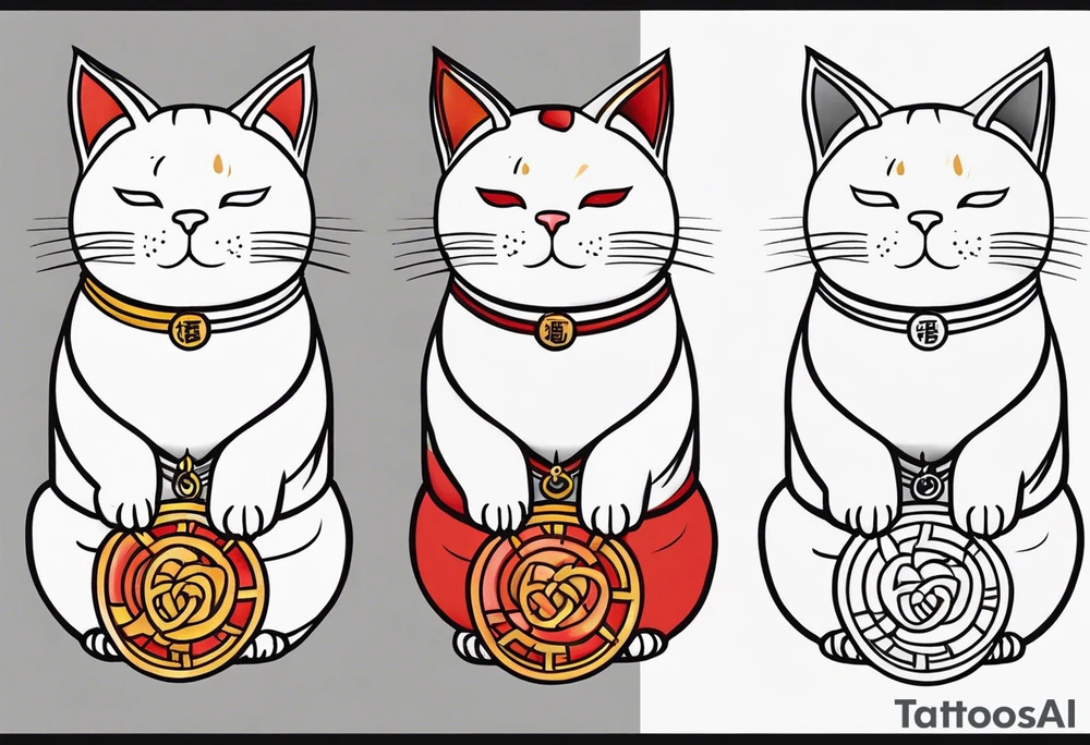 Fat Lucky cat tattoo idea