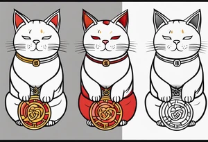 Fat Lucky cat tattoo idea