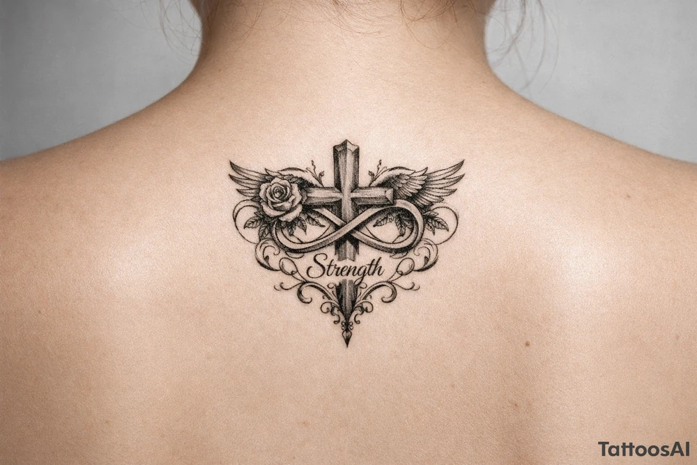 Faith and strength symbol tattoo idea