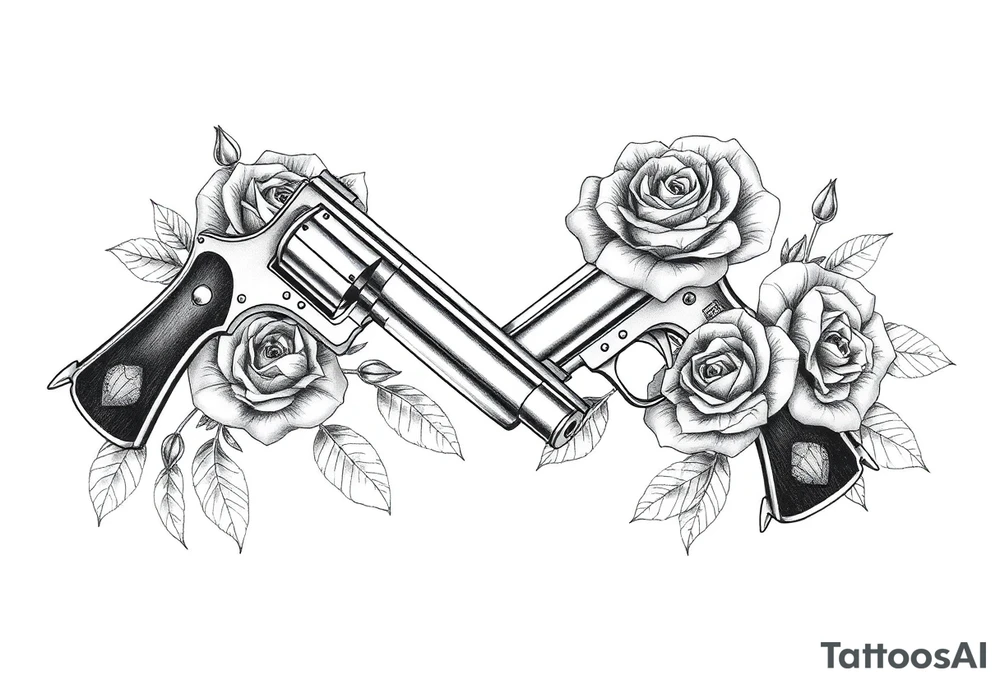 Guns, roses, survival tattoo idea
