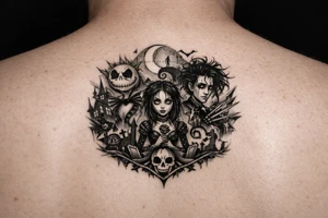 Un tattoo féminin, inspiré des classiques de Tim Burton tattoo idea