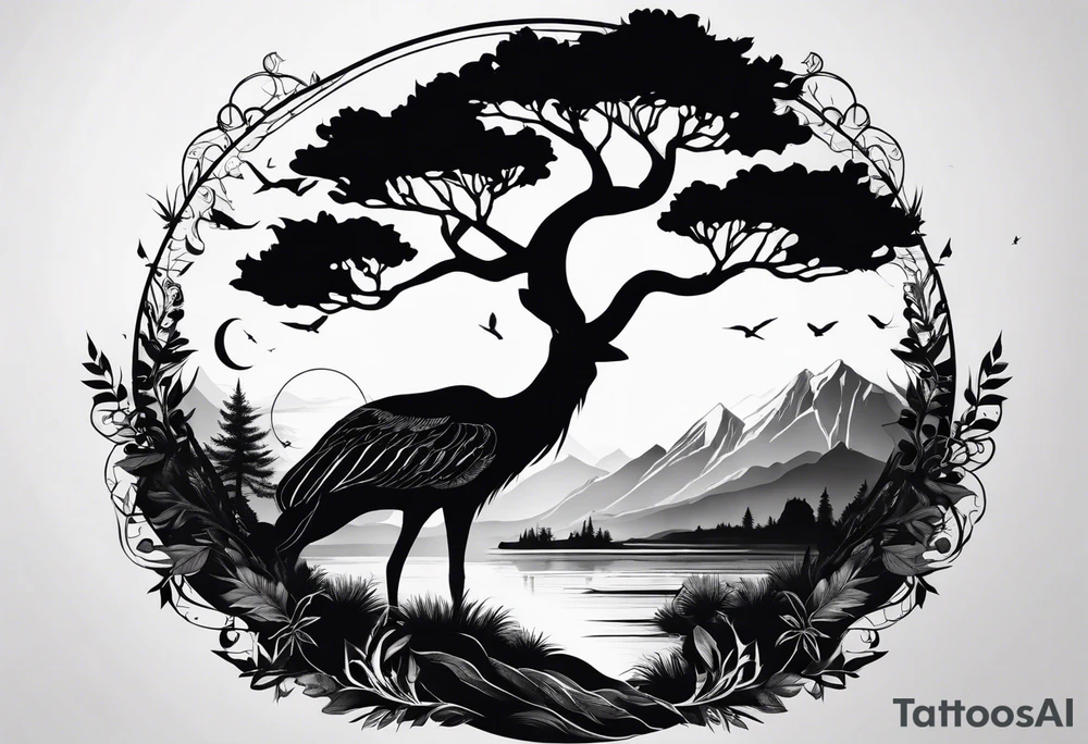 Nature Silhouette tattoo idea