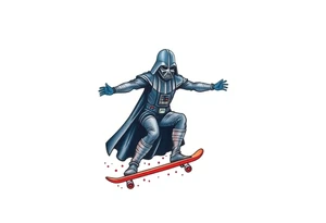 Darth Vader skateboarding >
blue & red tattoo idea