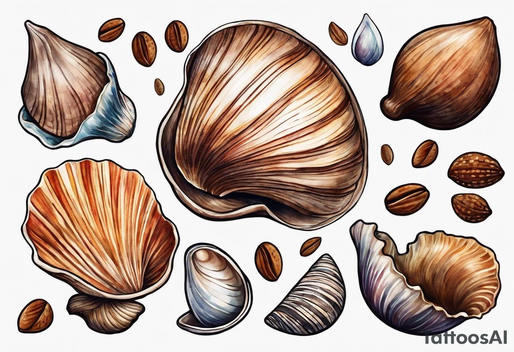 nutmeg seashell tattoo idea