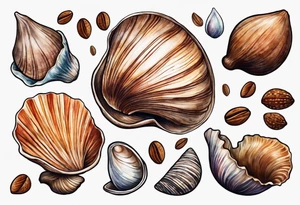 nutmeg seashell tattoo idea