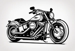 Harley Davidson  with tall handlebars tattoo idea