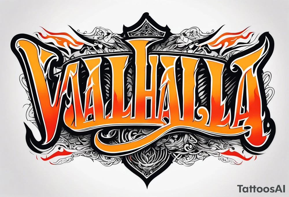 Valhalla on fire tattoo idea