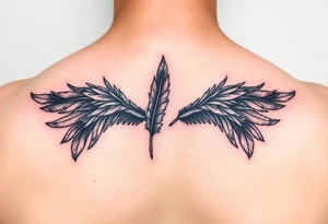 colorful feathers fine line elegant tattoo idea