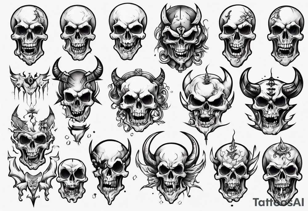skeleton demon tattoo idea