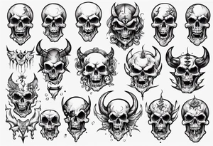 skeleton demon tattoo idea