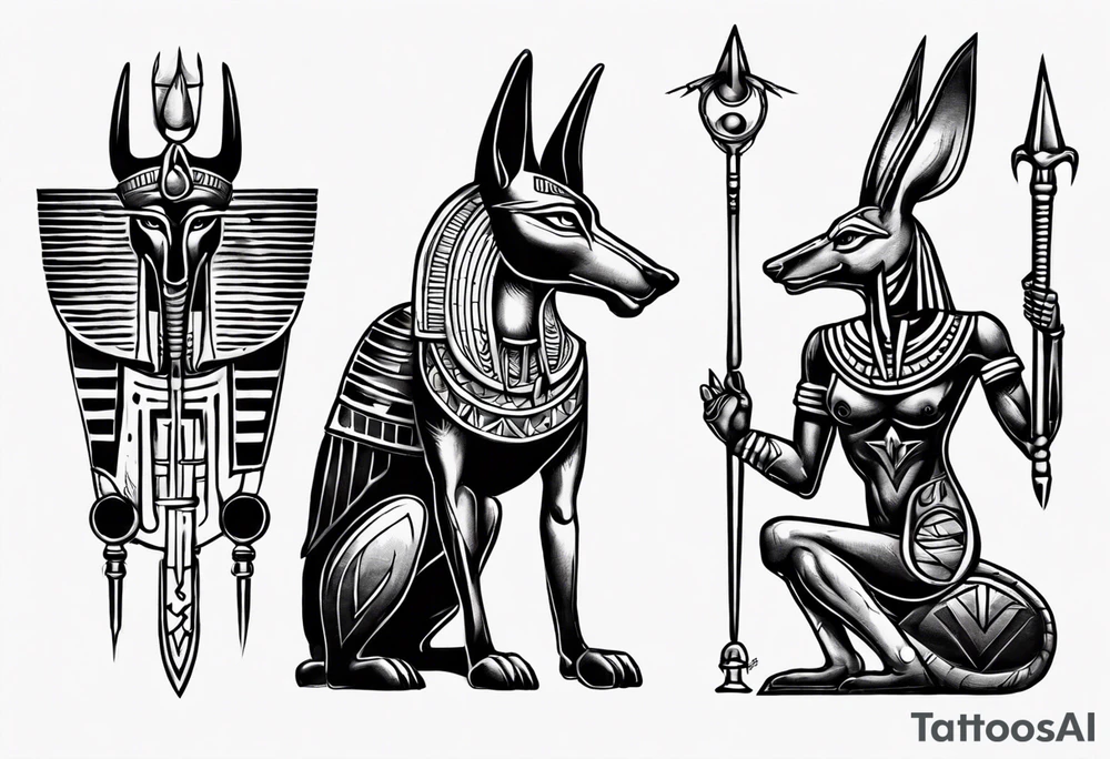 Horus and anubis tattoo idea