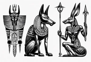 Horus and anubis tattoo idea