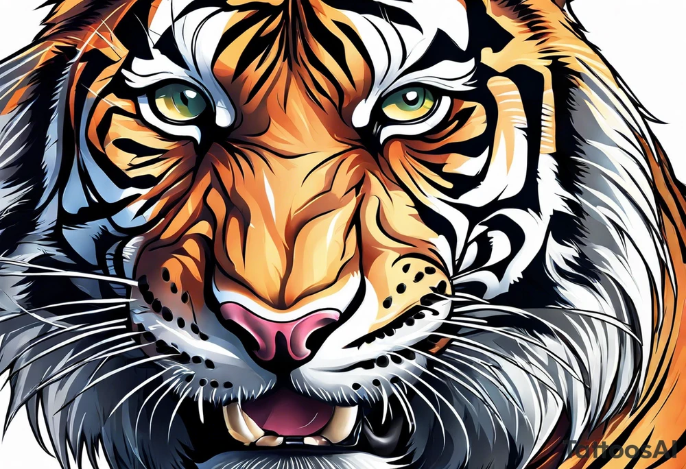 growling tiger tattoo idea