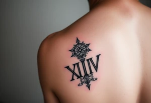 MCMXLVII XIV on forarm going up it tattoo idea