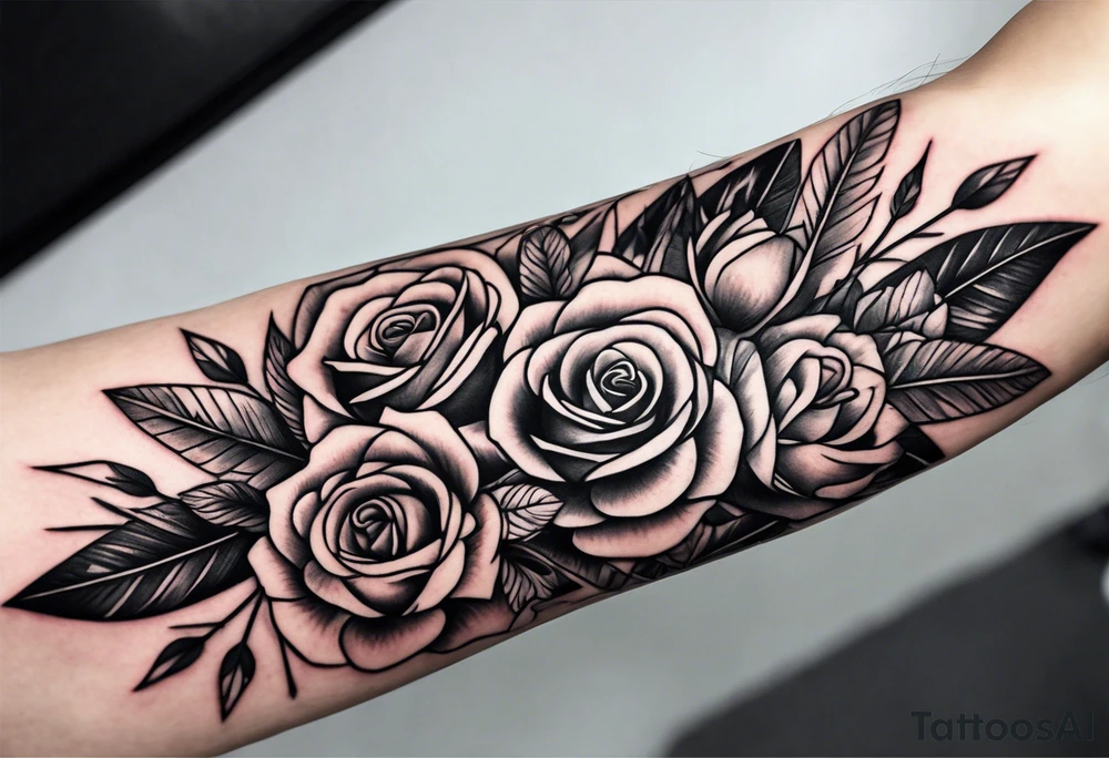 five Indian arrows going through a single rose on a forearm tattoo idea five Indian arrows going through a single rose on a forearm tattoo idea