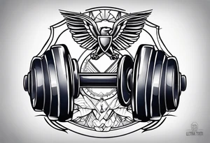 Dumbbell and strength mindset tattoo idea