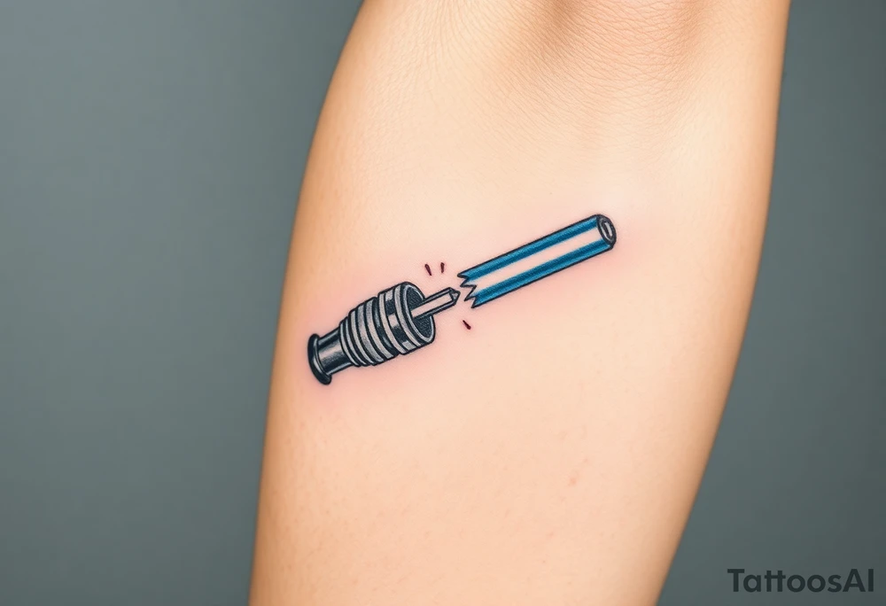 Light saber broken hilt tattoo idea