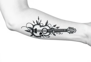 Arm sleev musical tattoo idea