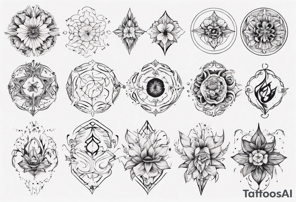 Minimalist Ornemental delicate tattoo idea
