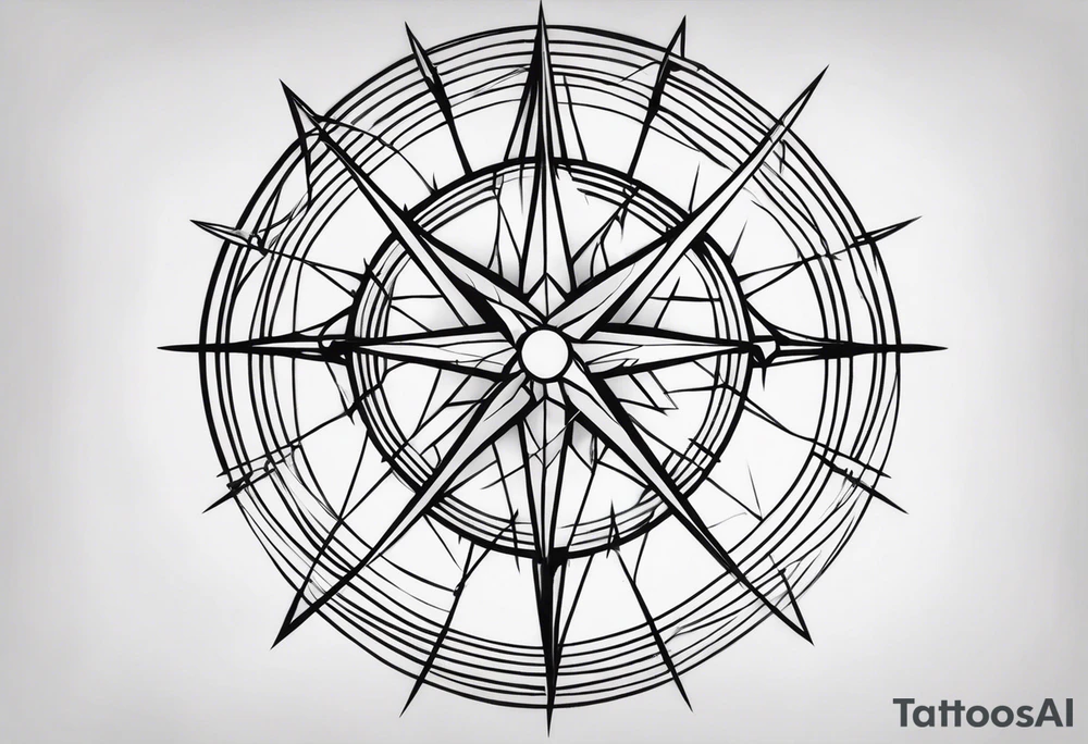 a web made out of blades tattoo idea