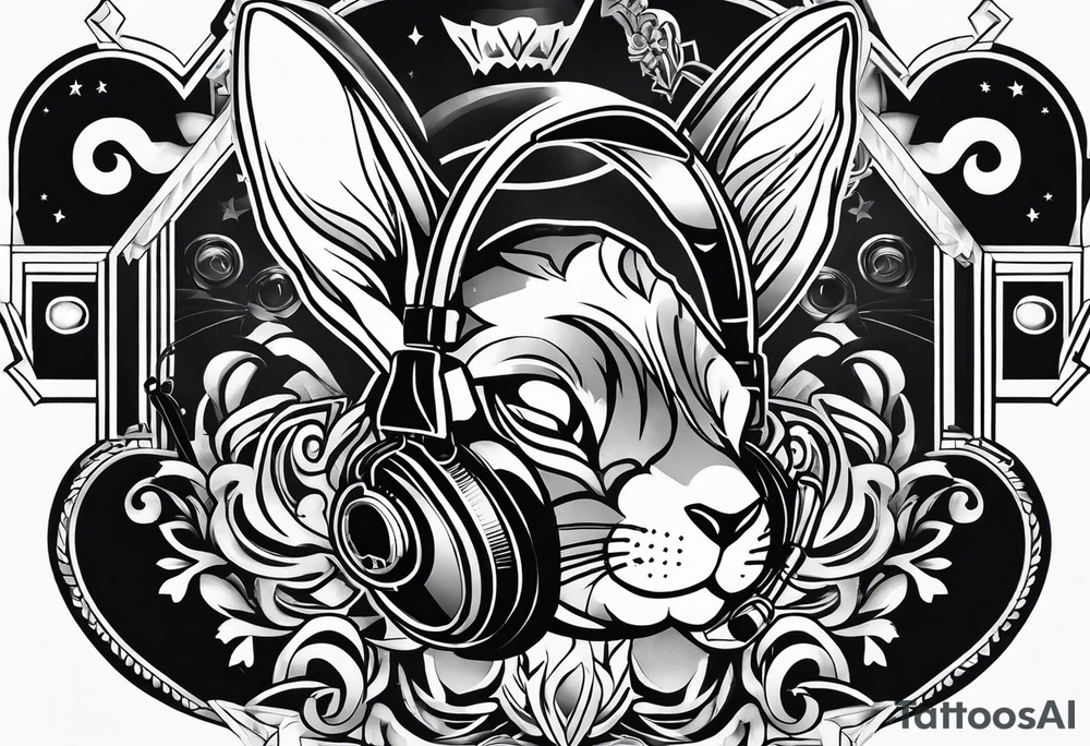 HIP HOP DJ BUNNY tattoo idea