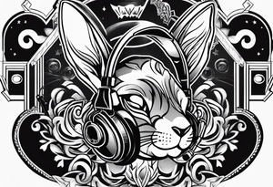 HIP HOP DJ BUNNY tattoo idea