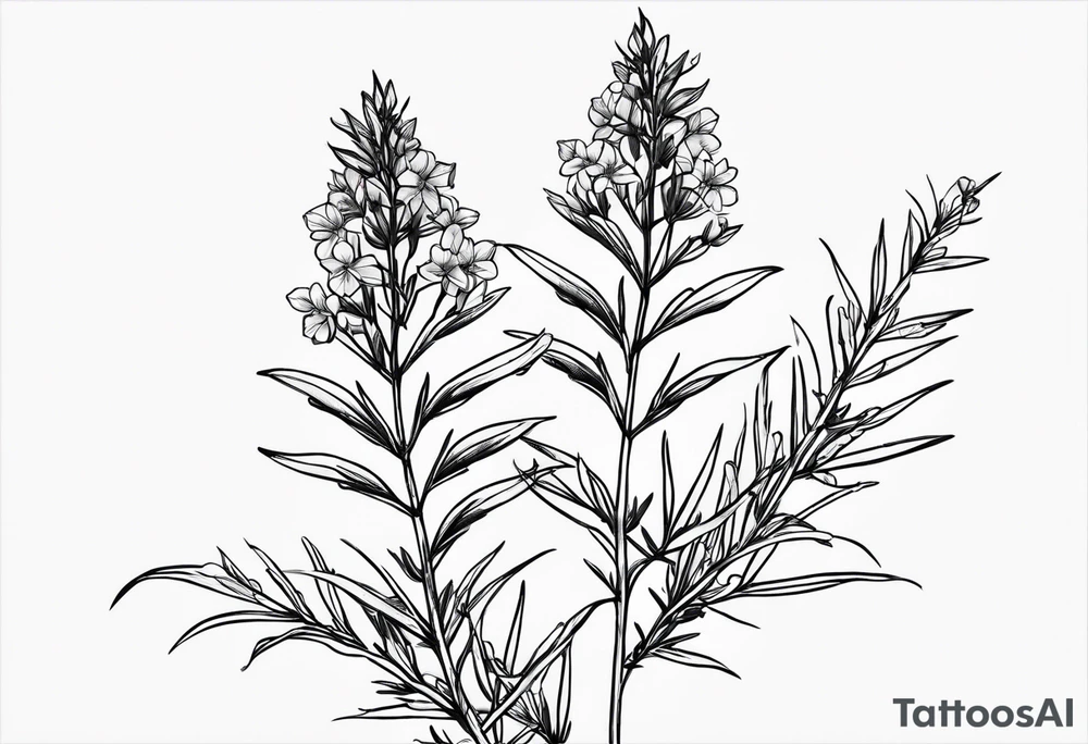 Fireweed plant thin minimalistic tattoo idea