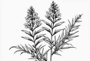 Fireweed plant thin minimalistic tattoo idea