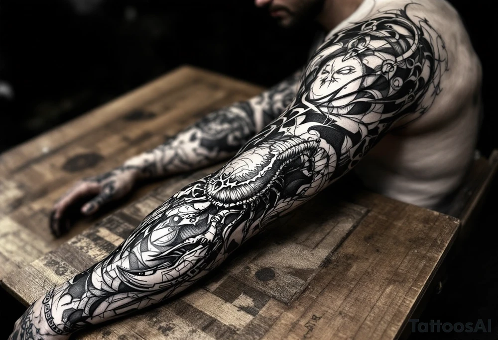 powerful cancer zodiac sign tattoo idea