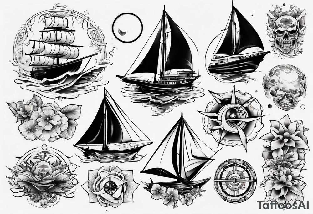 yacht tattoo idea