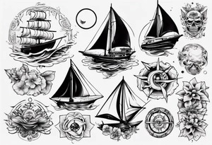 yacht tattoo idea