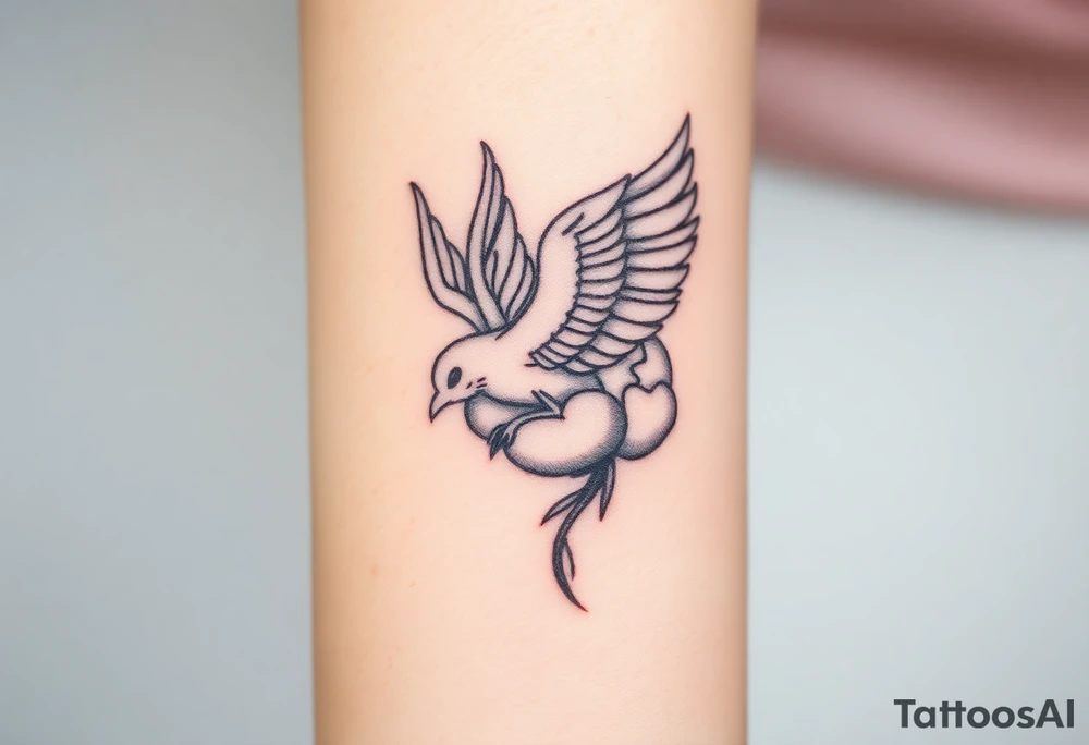 A phoenix flying out of a brain tattoo idea