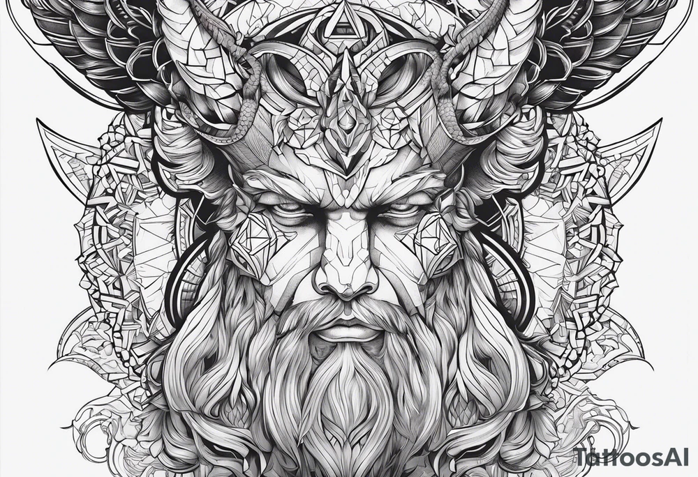 Lucifer com asas de morcego tattoo idea