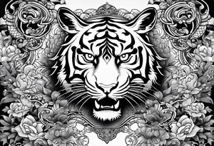 chinesische Mauer mit Tiger, Ratte und schlange tattoo idea