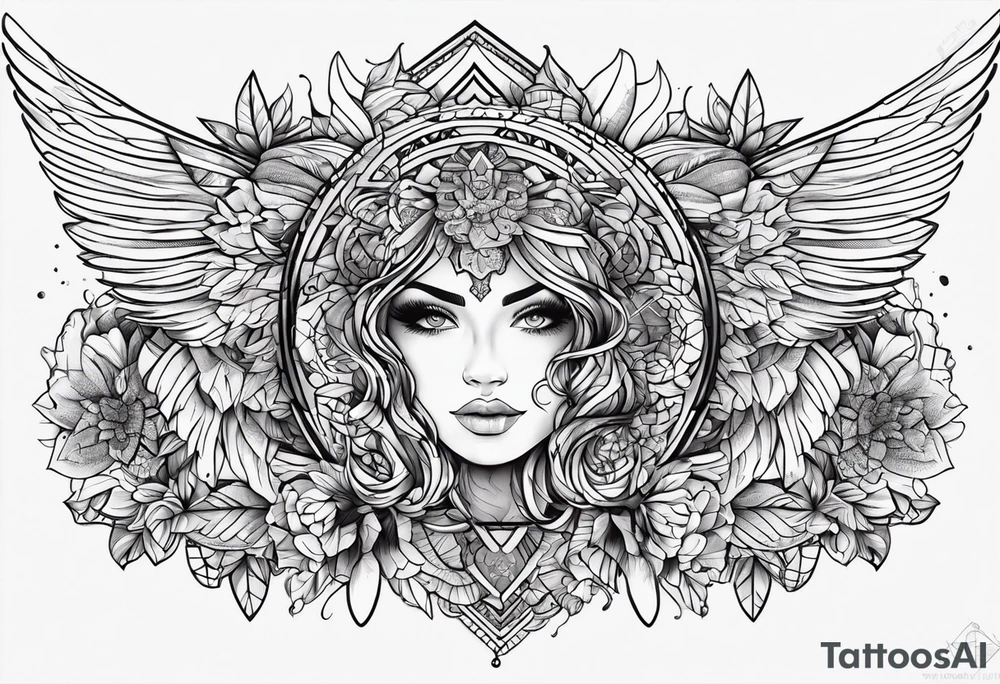 Doppia personalità con acchiappa sogni tattoo idea