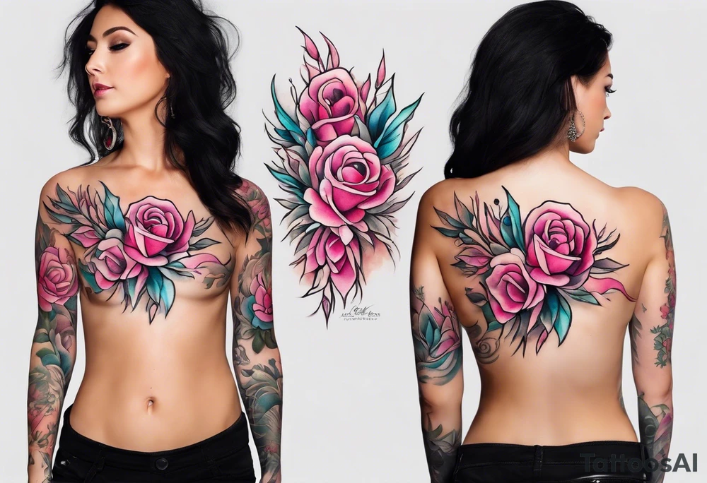 Sagebrush breast cancer ribbon tattoo idea