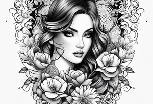 half sleeve with flowers and lace tattoo idea