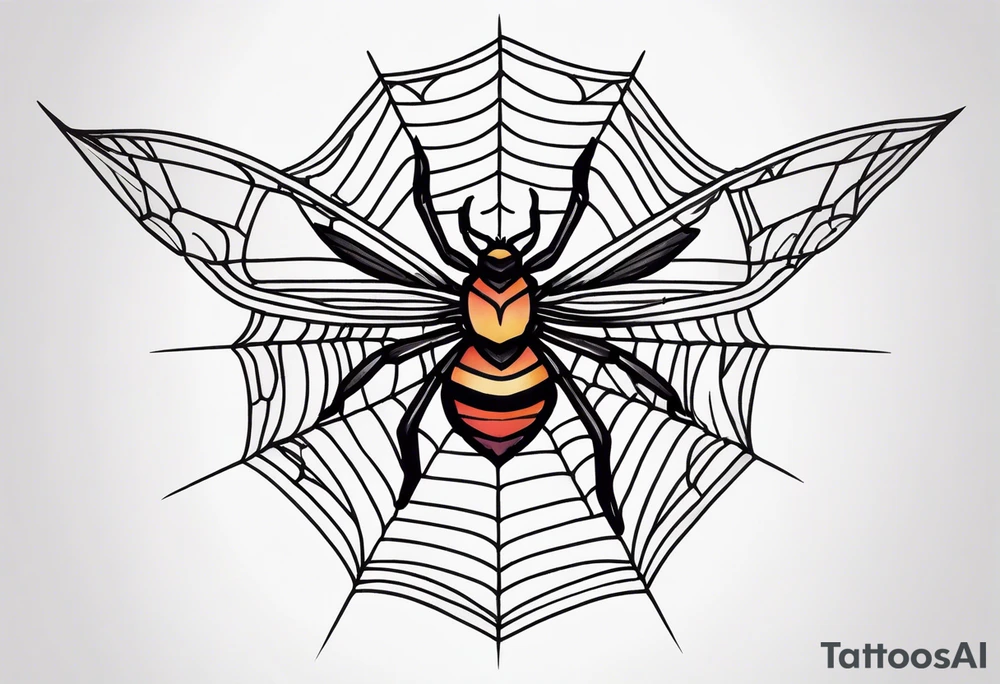 Spider web and moth tattoo idea