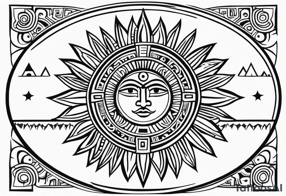Sun in the style of the inca (inti) tattoo idea