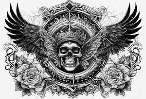 Cross road between good and evil , indulgence and discipline tattoo idea