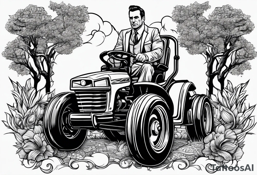 Don Draper mowing the lawn tattoo idea