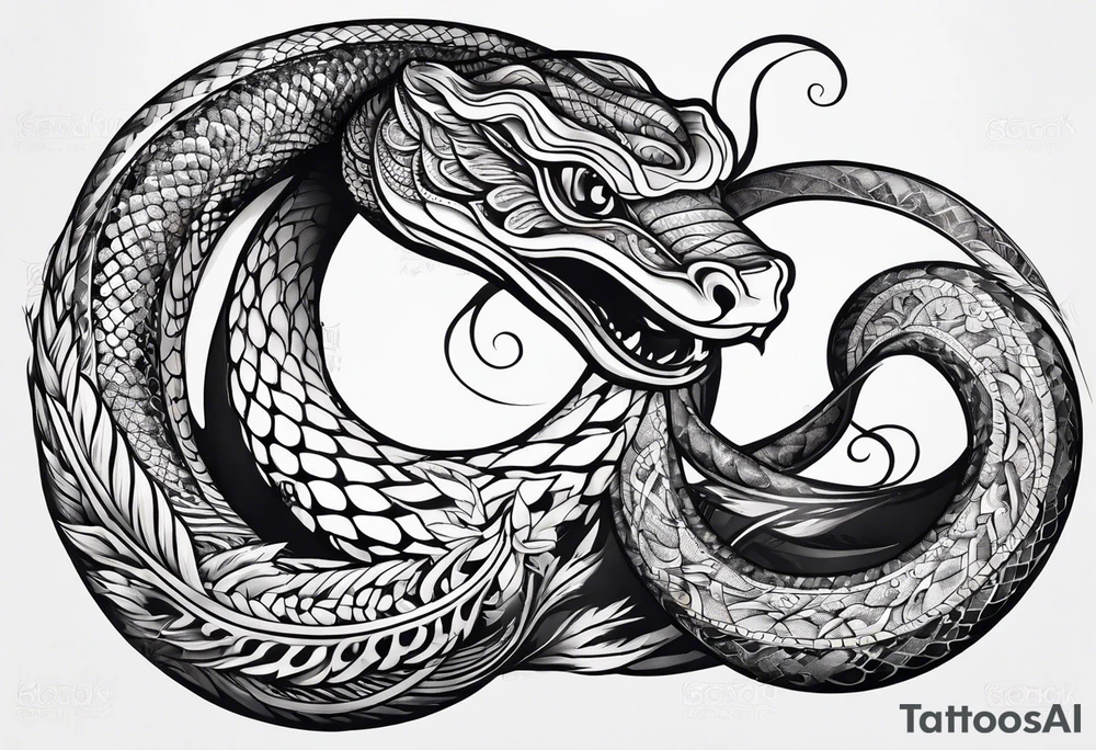 Schlange mit langen körper tattoo idea