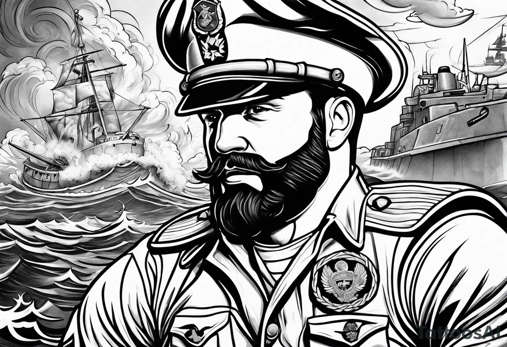 Marine corps pinup sleeve tattoo idea
