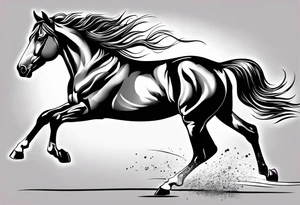 Turn pink ribbon into bucking horse tattoo idea
