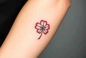 A red five leaf clover tattoo idea