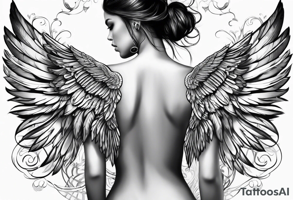 Full back tattoo wings tattoo idea