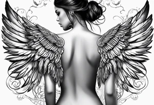 Full back tattoo wings tattoo idea
