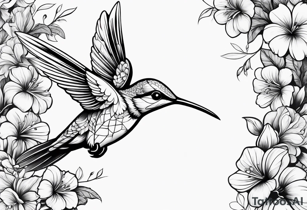 colibri bird
flowers tattoo idea