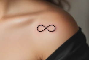 A delicate black infinity symbol with a subtle gold gradient running along the edges, representing timeless elegance. tattoo idea