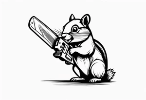 Chipmunk with a chainsaw tattoo idea